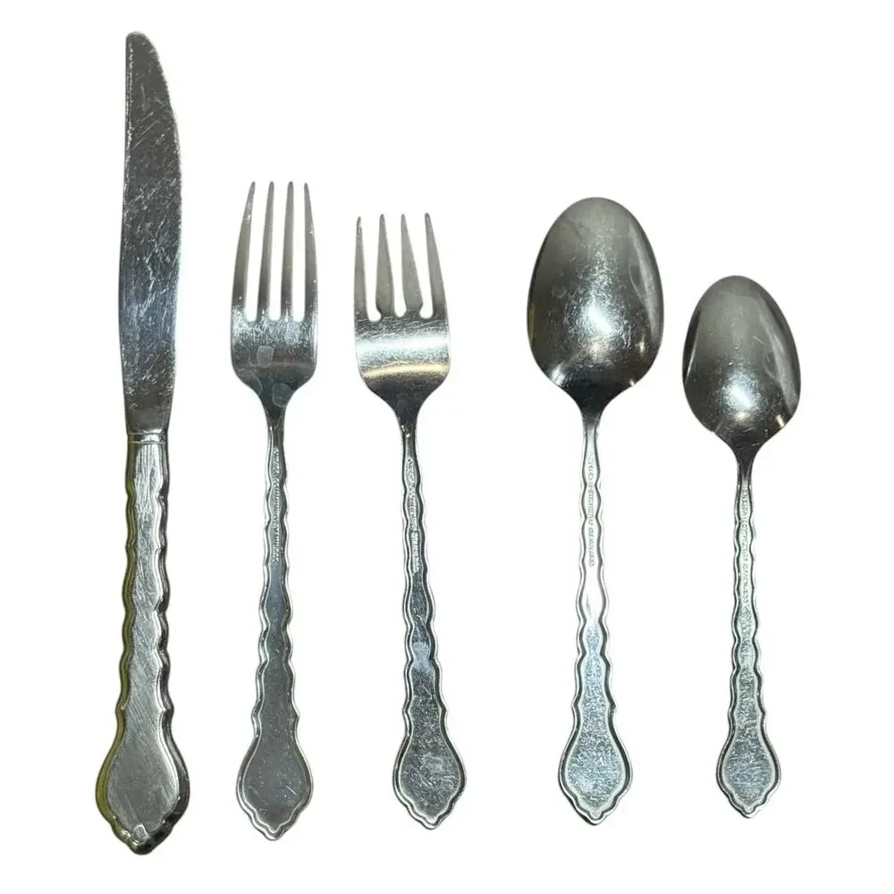 Oneida Community CELLO Burnished‎ Stainless Flatware Replacement 5 Pc Setting